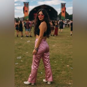 BNWT House of Harlow 1960 Metallic Faux Leather Pants‎ | Size 0